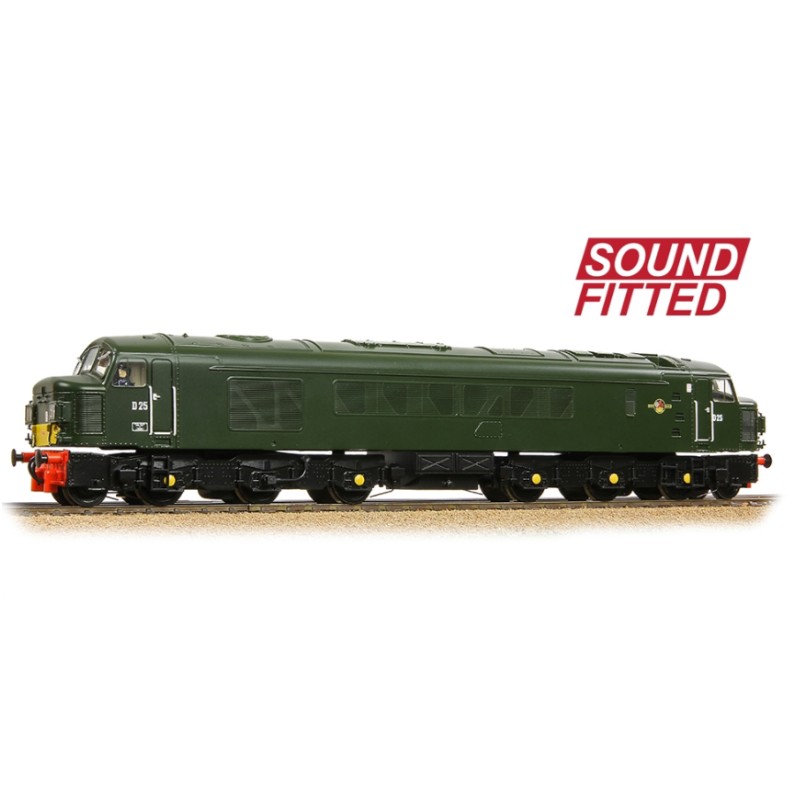 Bachmann 32-679ASF Class 45 Split Headcode D25 BR Plain Green (Small Yellow Panels) Diesel Locomotive - DCC Sound